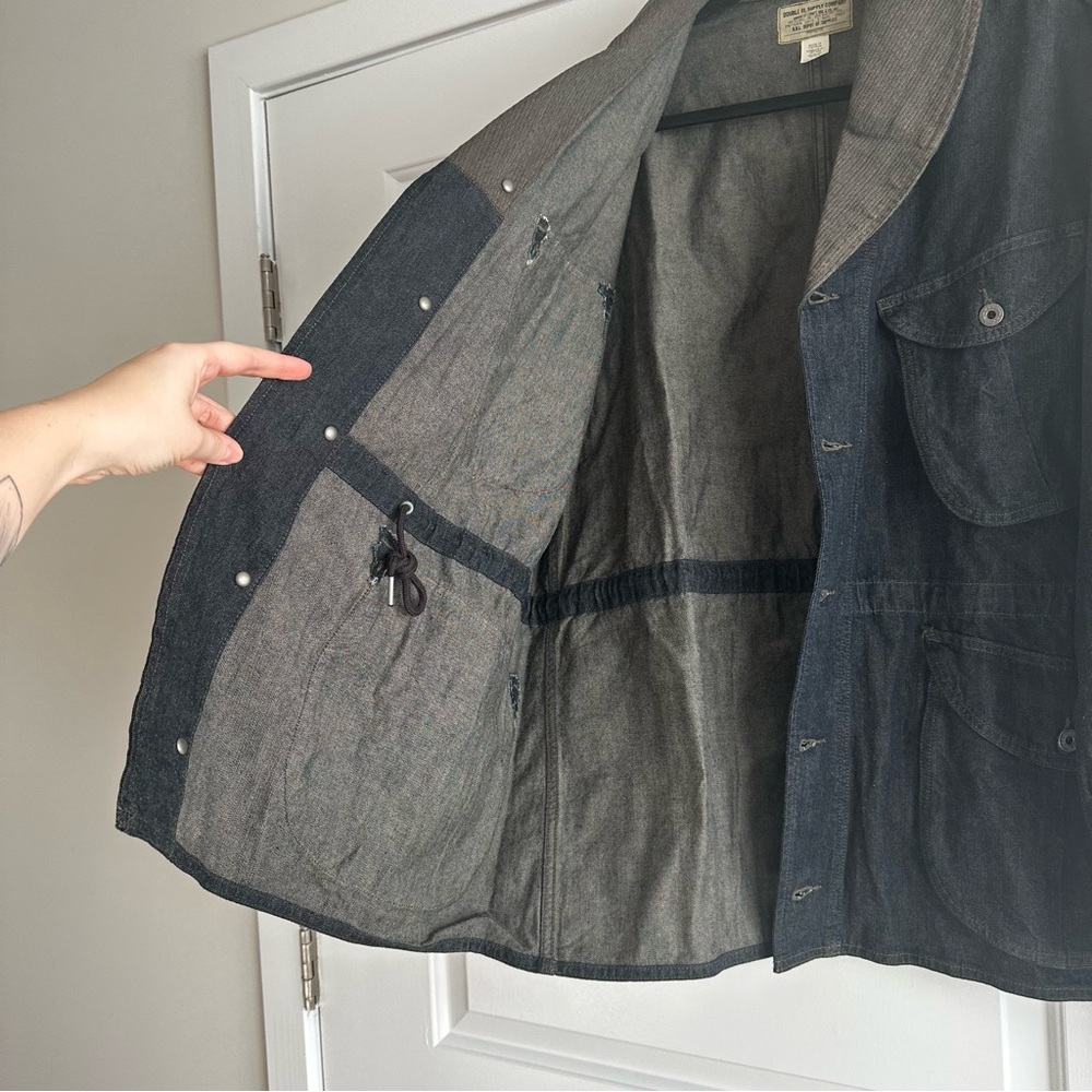 RRL Ralph Lauren Industrial Blue Indigo Cotton-Linen Denim Field Coat NWT - Picture 5 of 11